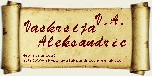 Vaskrsija Aleksandrić vizit kartica